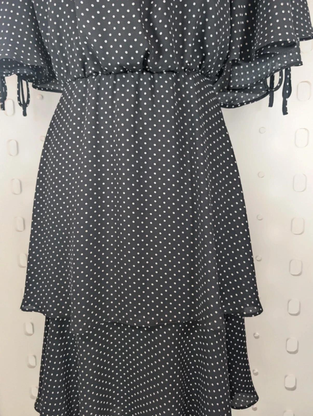 Joseph Ribkoff Polka Dot Dress UK10 Floaty Layered Occasion