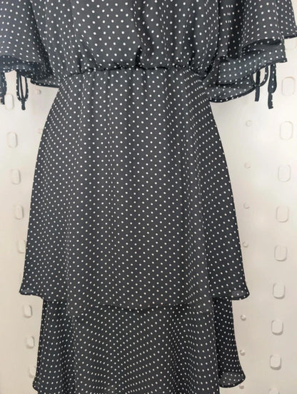Joseph Ribkoff Polka Dot Dress UK10 Floaty Layered Occasion