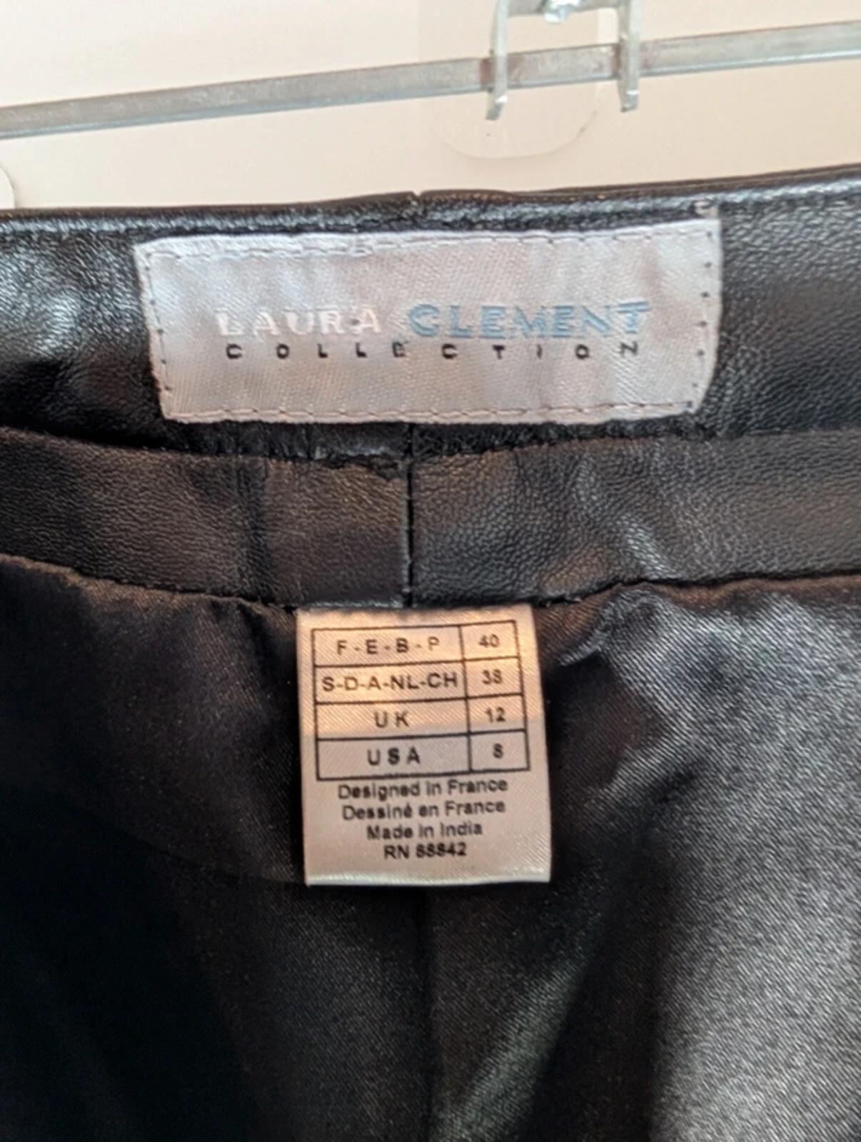 Laura Clement Lambs Leather Trousers UK12 Soft Leather Tailored Slim Leg