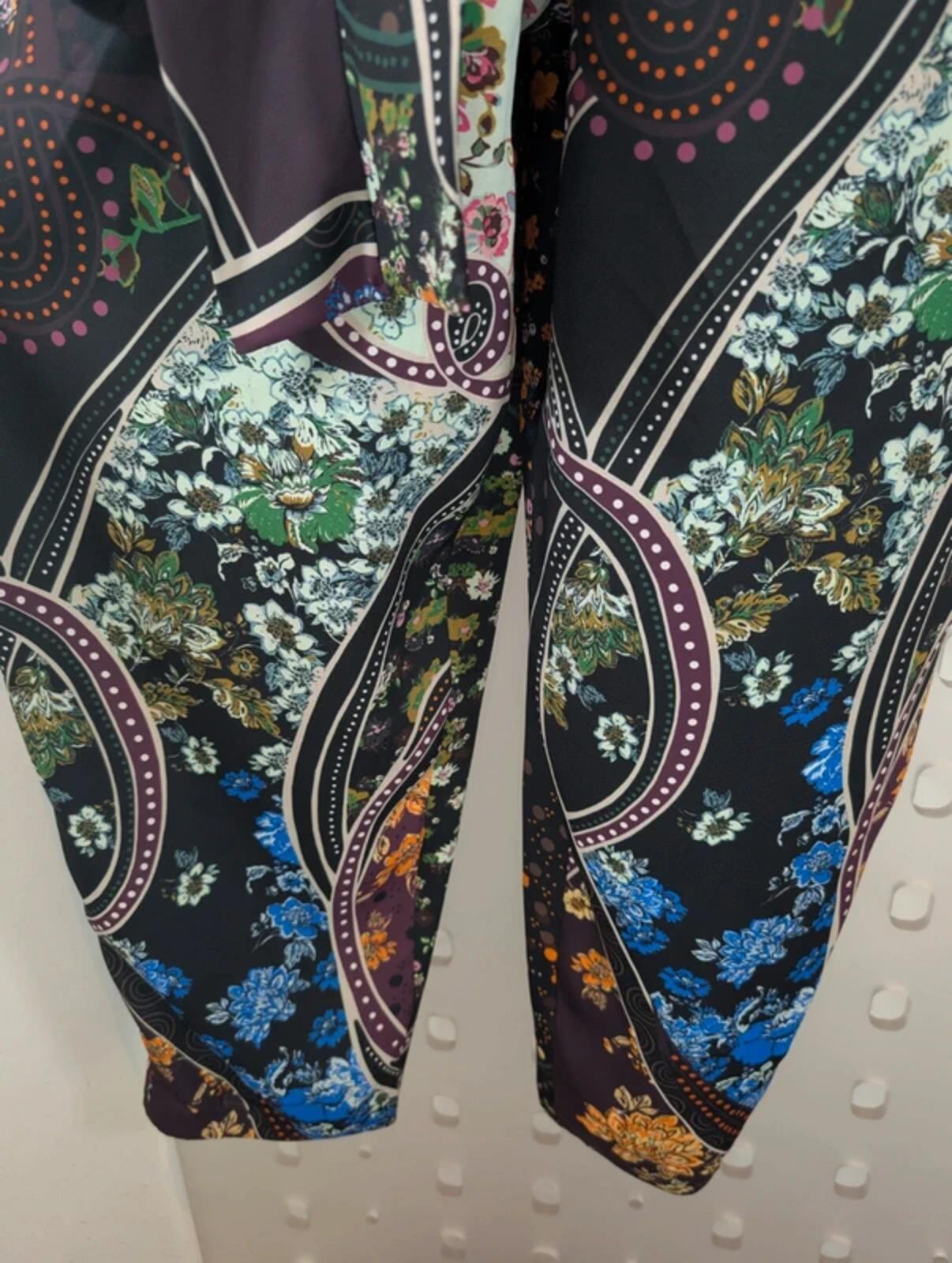 Krisp Floral Patchwork Jumpsuit Black UK10