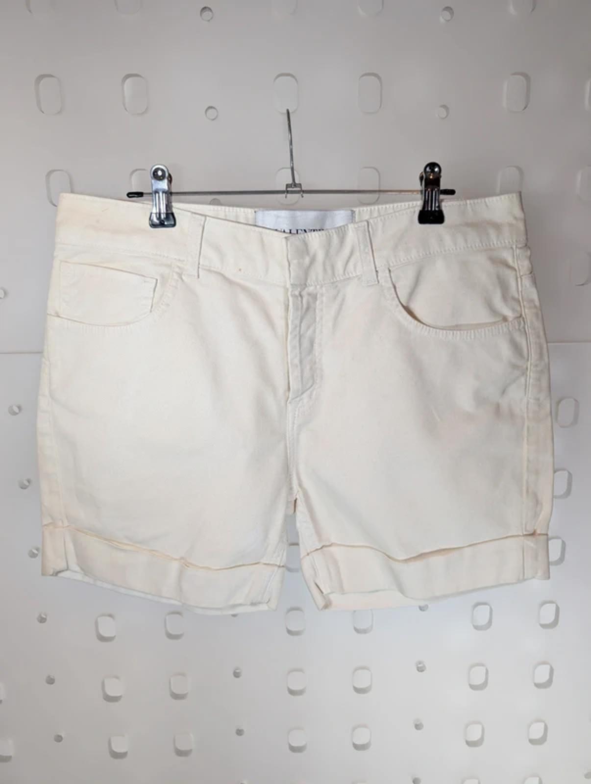 Vintage Valentino White Denim Shorts Turn Up Hem Made in Italy