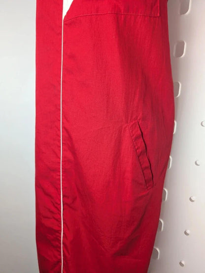 Vintage Red Cotton Shift Dress European Workwear Style EU48
