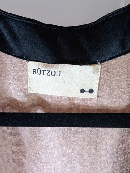 🖤 Rützou Silk 1920s-Style Contrast Panel Dress | UK 10