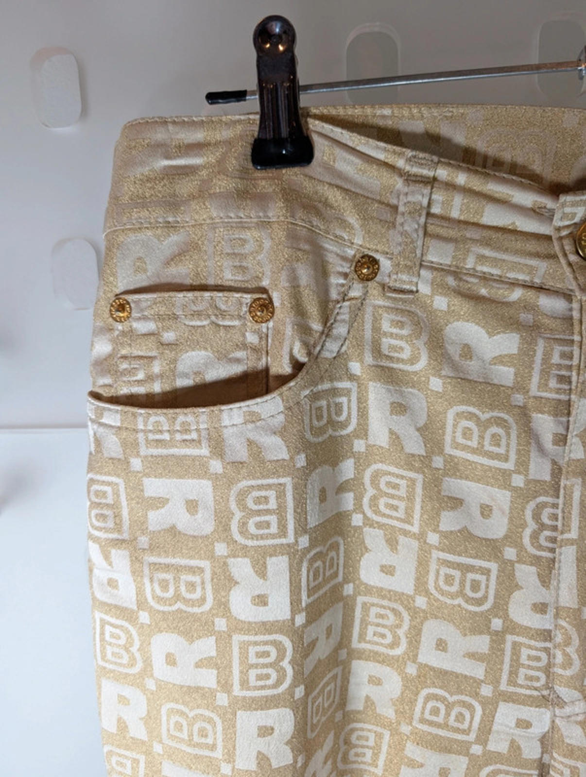 Rocco Barocco Gold Straight-Leg Trousers – Vintage Designer Medium