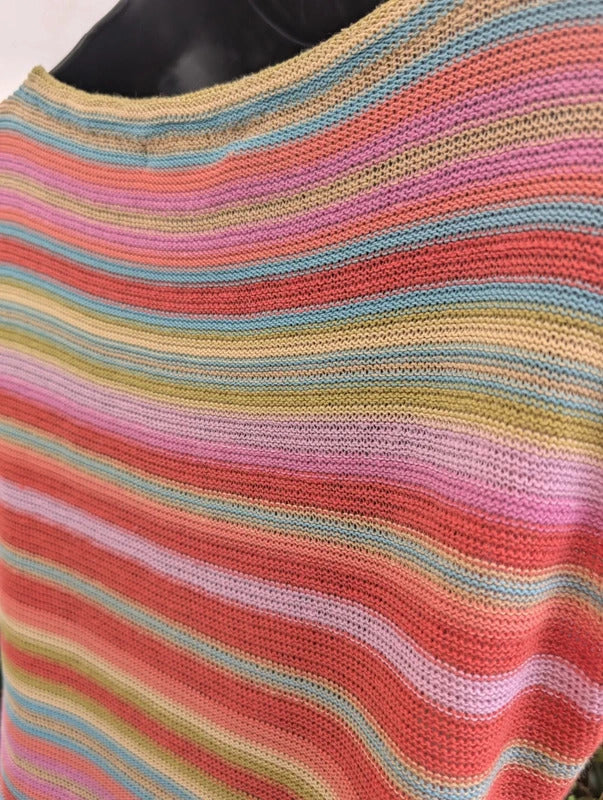 Lauren Ralph Lauren Linen Silk Blend Striped Top Medium