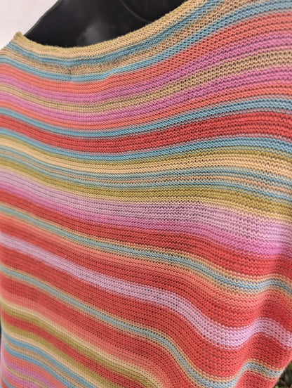 Lauren Ralph Lauren Linen Silk Blend Striped Top Medium