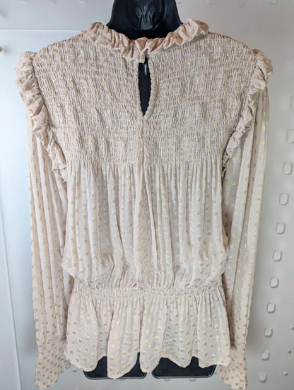 Nine by Savannah Miller Sheer Metallic Dot Blouse UK12