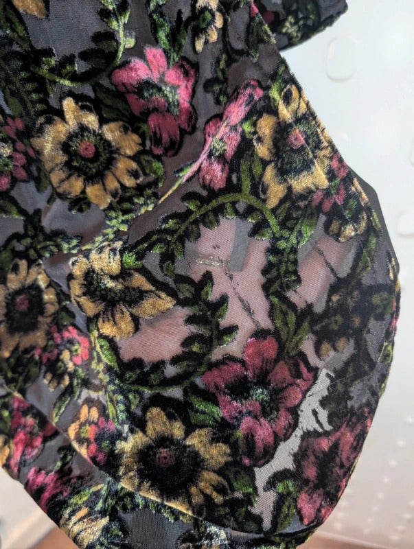 Handmade Floral Burnout Tunic & Matching Shawl Set