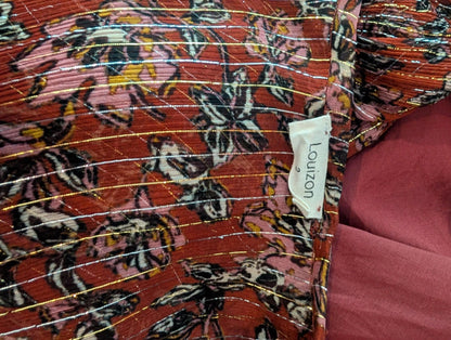 Louizon Boho Midi Dress Metallic Thread Size 2 UK10–12 NWT