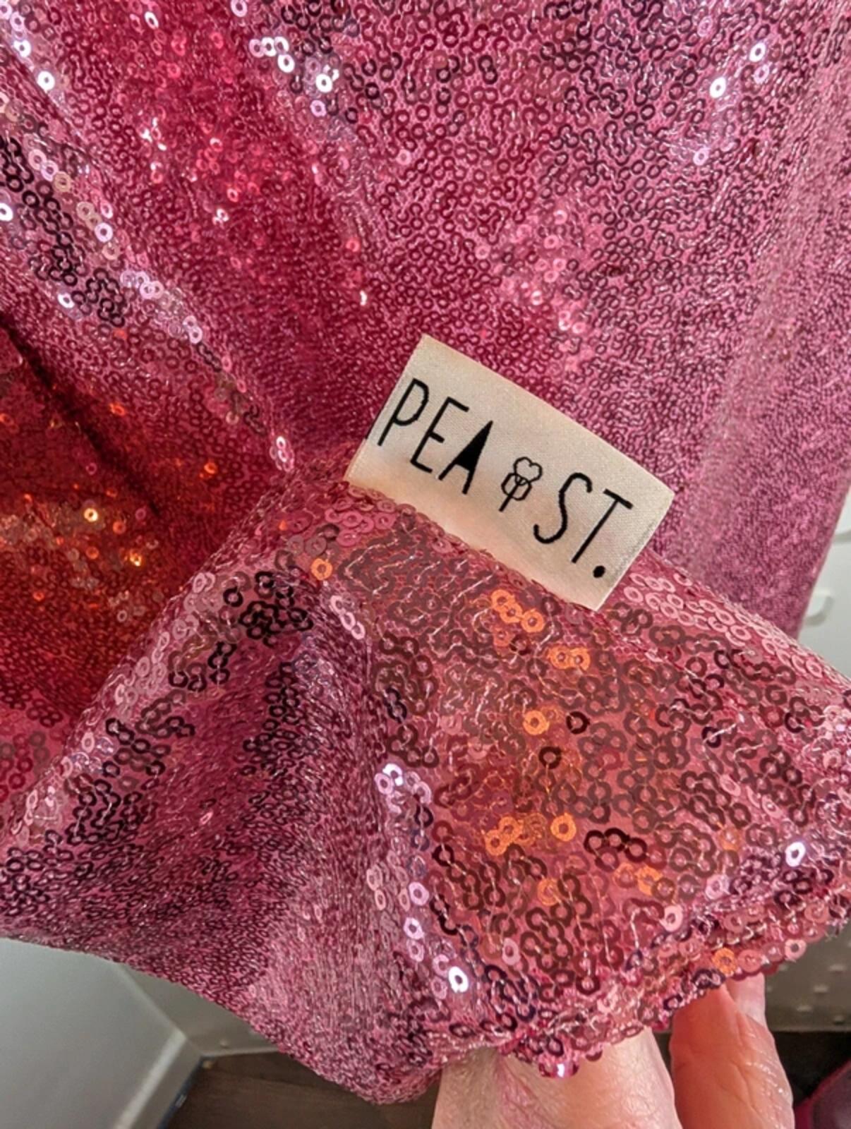 Pea Street Handmade Sequin Swing Dress Baby Pink Medium