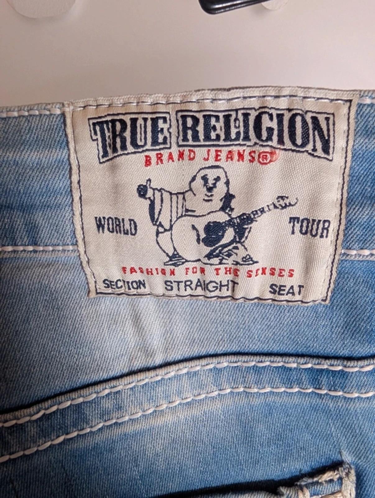 True Religion Denim Shorts Vintage Wash Waist 29