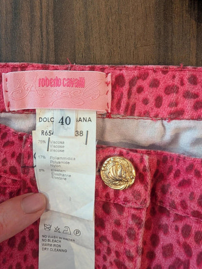 Roberto Cavalli Angels pink leopard skirt (age 10-12 / IT 40)