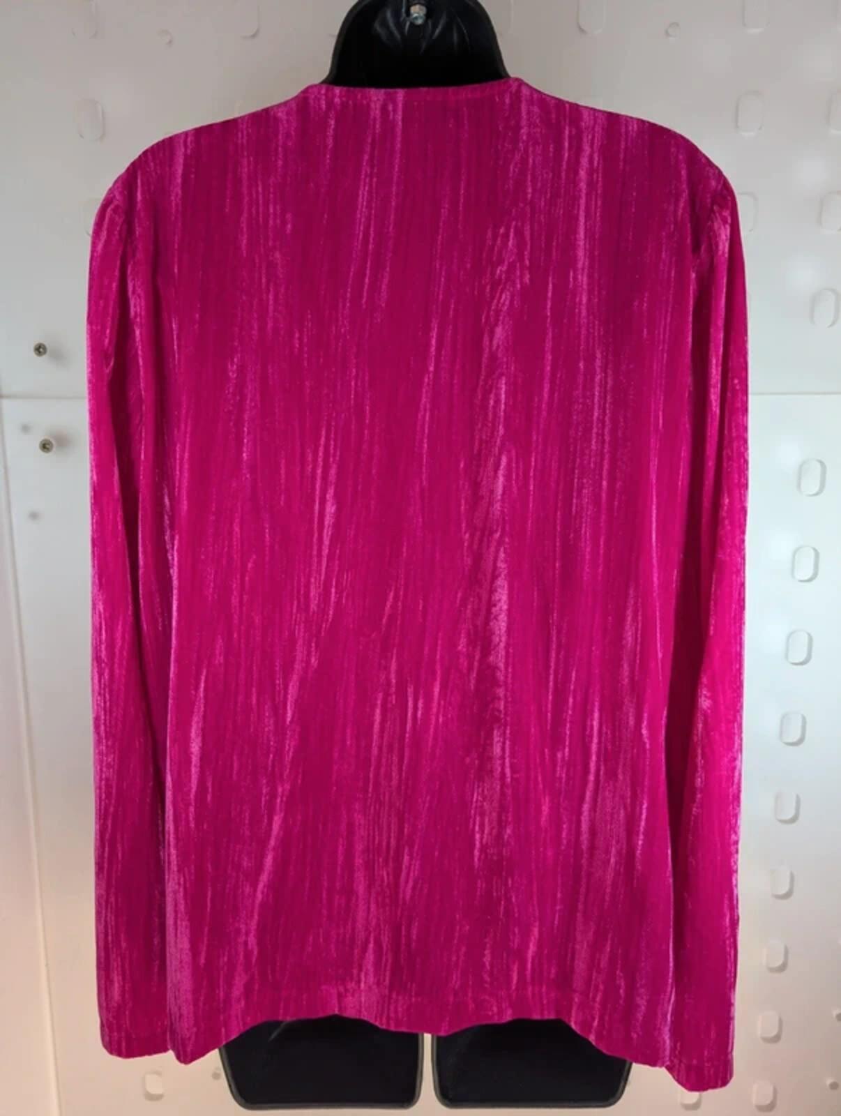 Topshop Fuchsia Pink Crushed Velvet Wrap Top UK16 Statement Party Barbiecore
