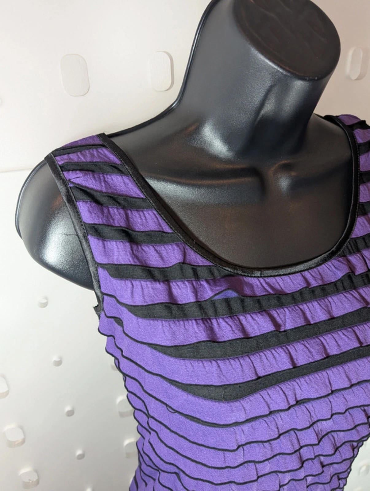 Mela Loves London Purple & Black Ruffle Mini Dress – Size M