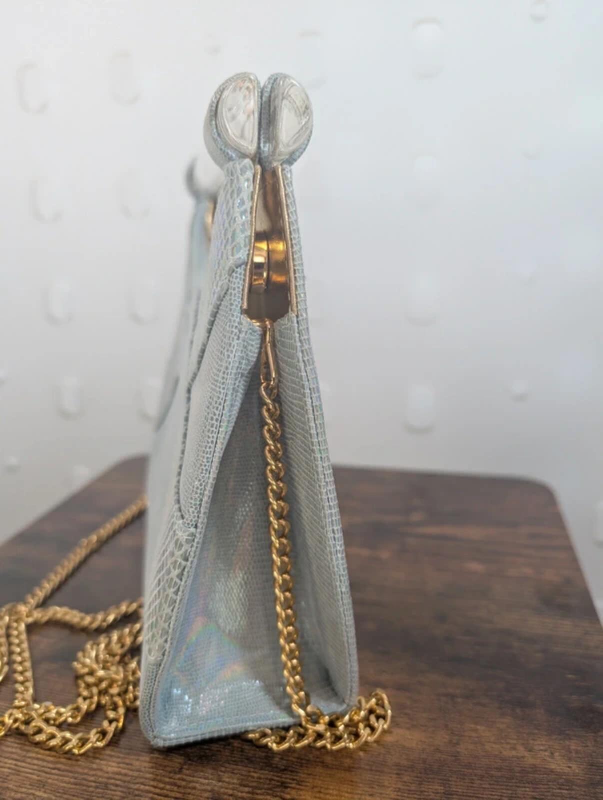 Timothy Huntsman iridescent blue vintage shoulder bag