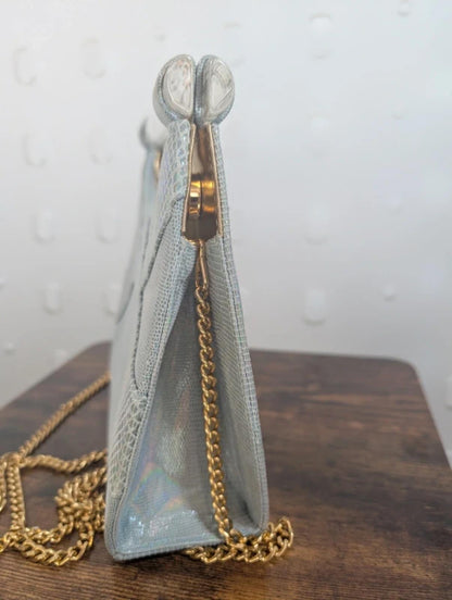 Timothy Huntsman iridescent blue vintage shoulder bag