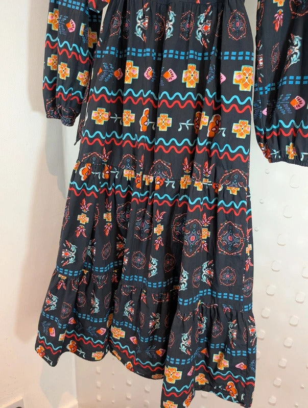 Never Fully Dressed Printed Cotton Wrap Dress UK12