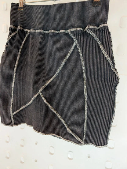 Manière De Voir Distressed Cotton Mini Skirt UK8