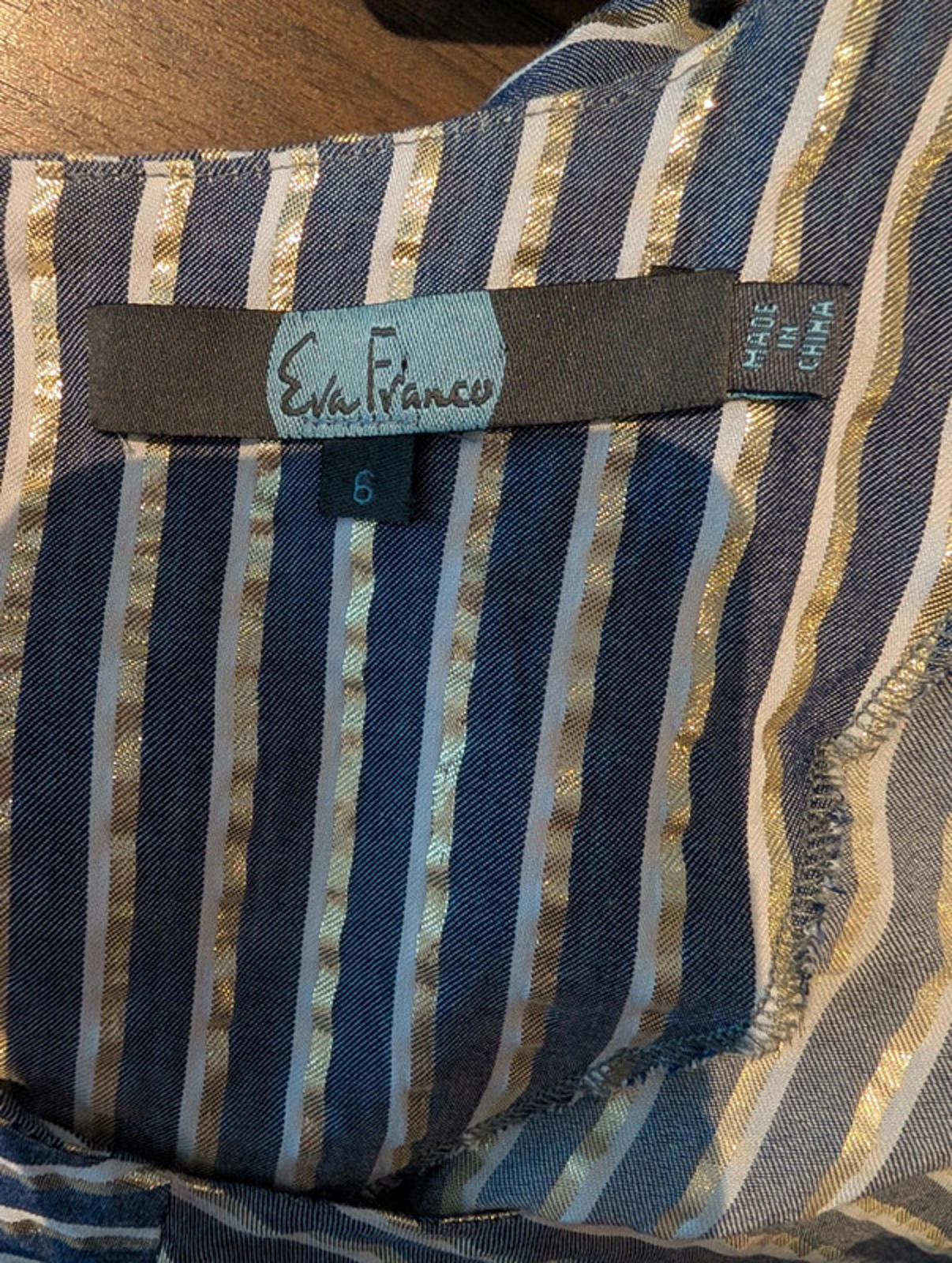 Eva Franco Metallic Tie Front Draped Top – UK 6