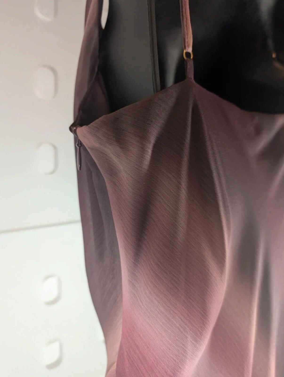 Pretty Lavish Ombre Maxi Slip Dress Burgundy UK12