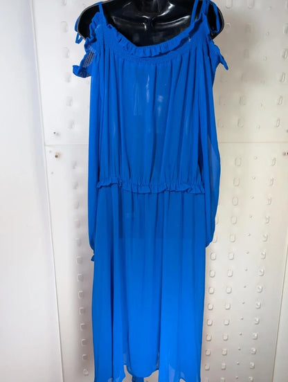 Studio by Preen Cobalt Blue Asymmetric Midi Dress UK 16 NWT RRP £69