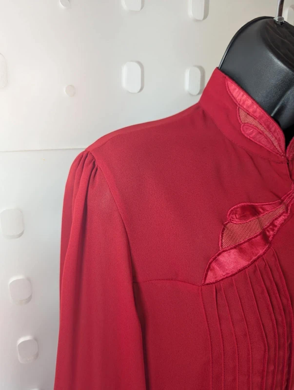 Vintage Jacques Vert Pearl Button Blouse 80s Hong Kong