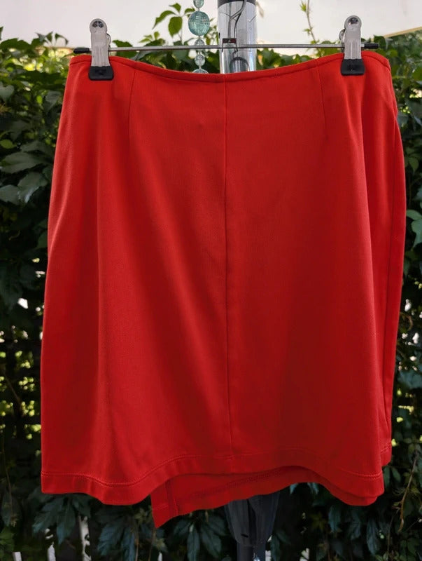 Iceberg Jeans Wrap Mini Skirt Orange UK8/10