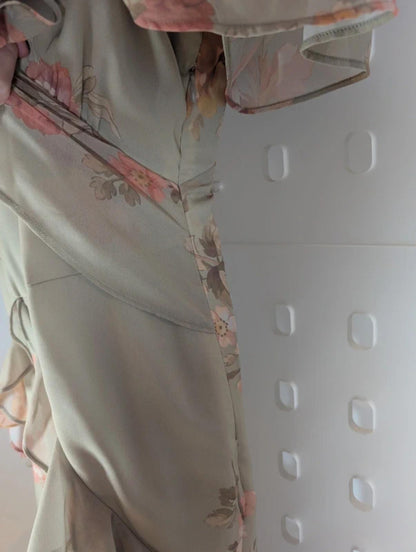 Hope & Ivy Tall Floral Maxi Dress Mint Green Size 12 Long 62"