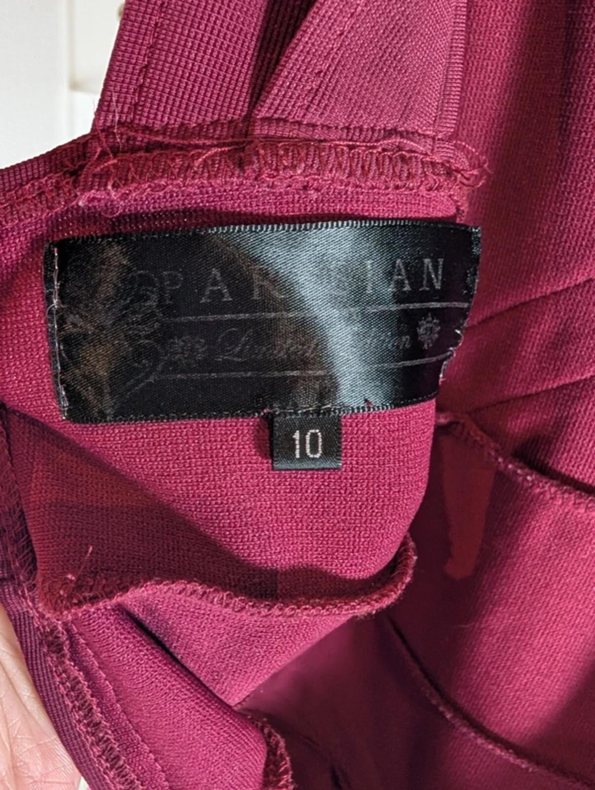 Parisian Bandage Bodycon Dress Burgundy UK10