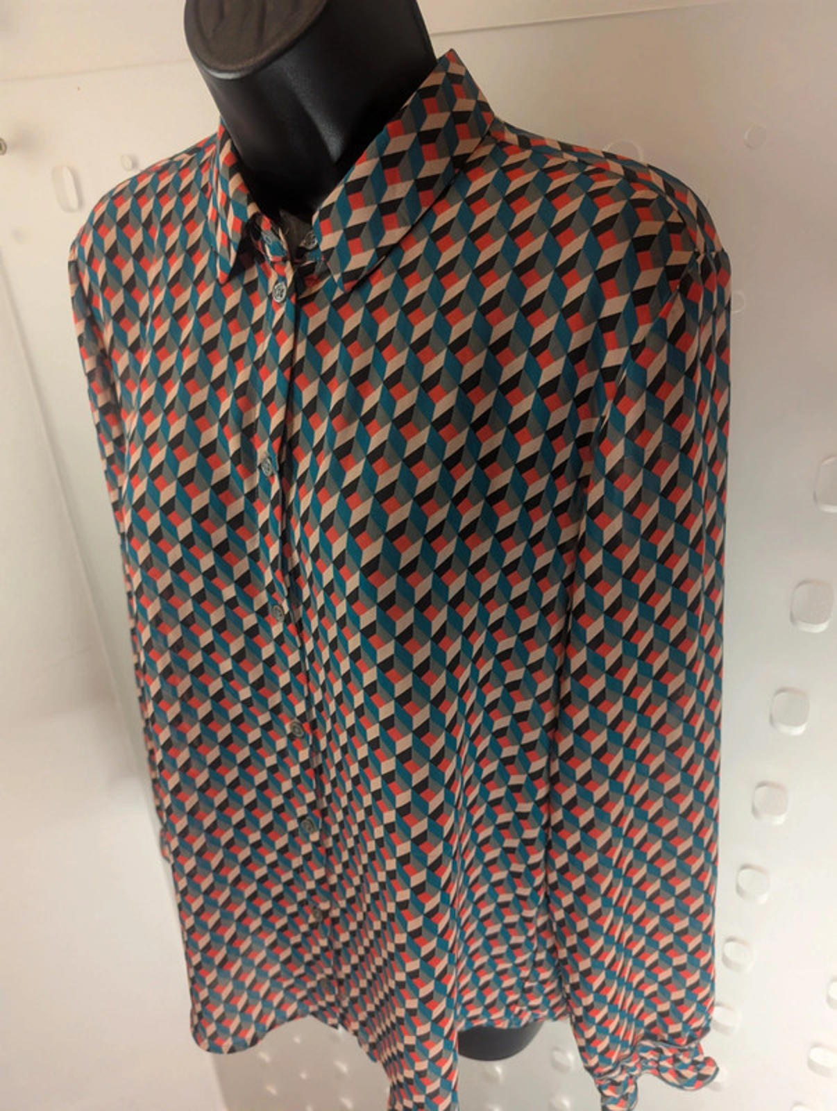 Sandwich geometric print shirt – size UK 10