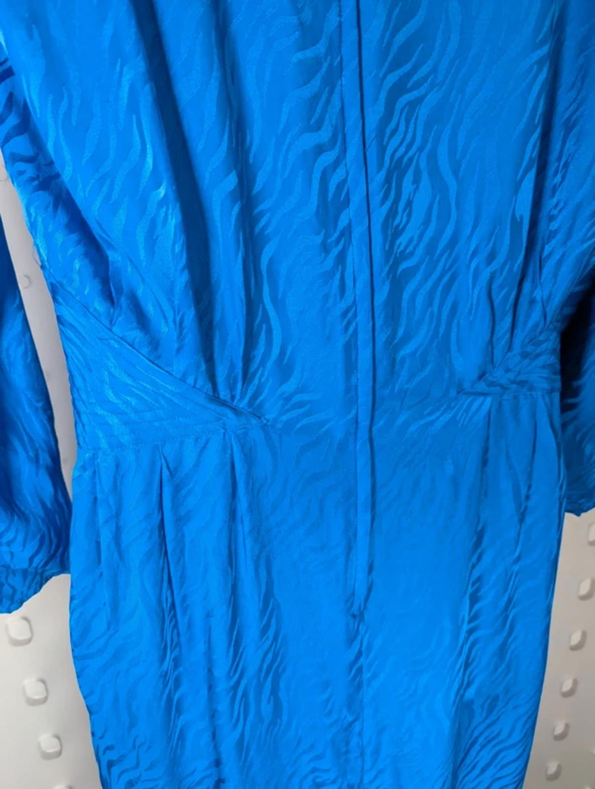 Vintage 80s Pure Silk Dress – Argenti Made in Hong Kong Statement Shoulders UK10