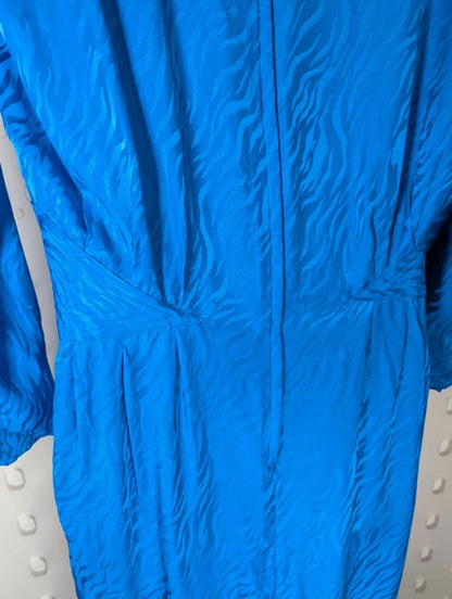 Vintage 80s Pure Silk Dress – Argenti Made in Hong Kong Statement Shoulders UK10
