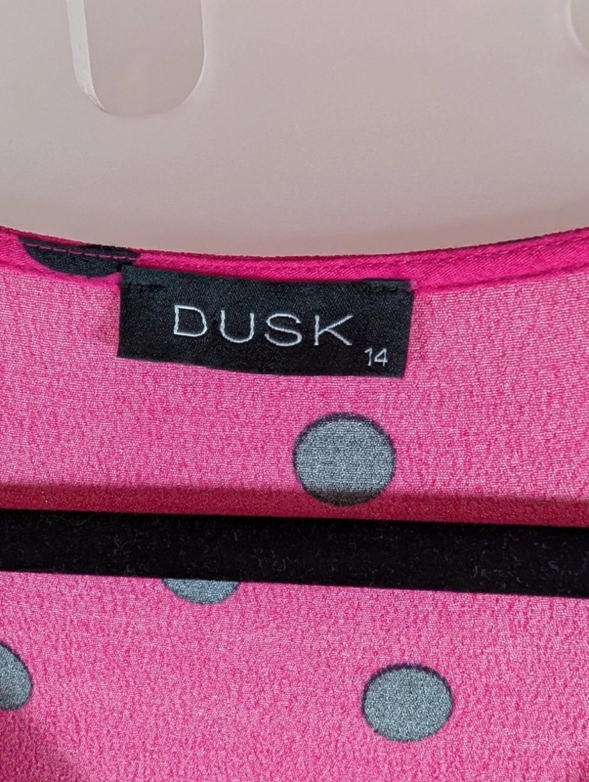 Dusk London UK14 Barbie Pink Polka Dot 50s Inspired Viscose Blouse