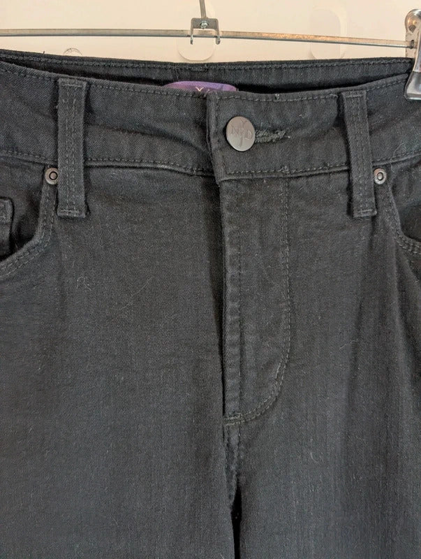 NYDJ Black Straight Leg Stretch Jeans UK12 US8 Made in USA