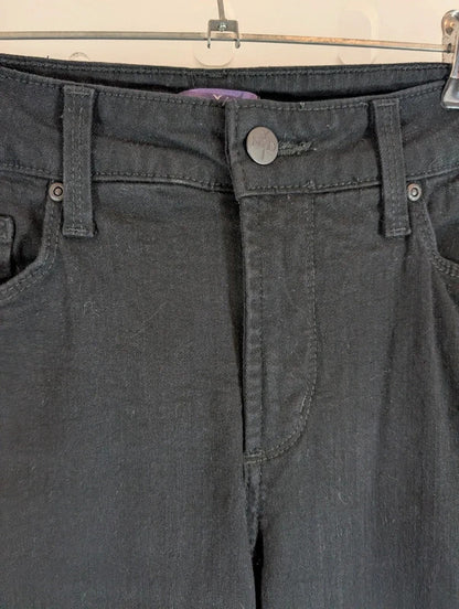 NYDJ Black Straight Leg Stretch Jeans UK12 US8 Made in USA