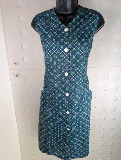 Vintage Safinyl geometric print pinafore dress EU40