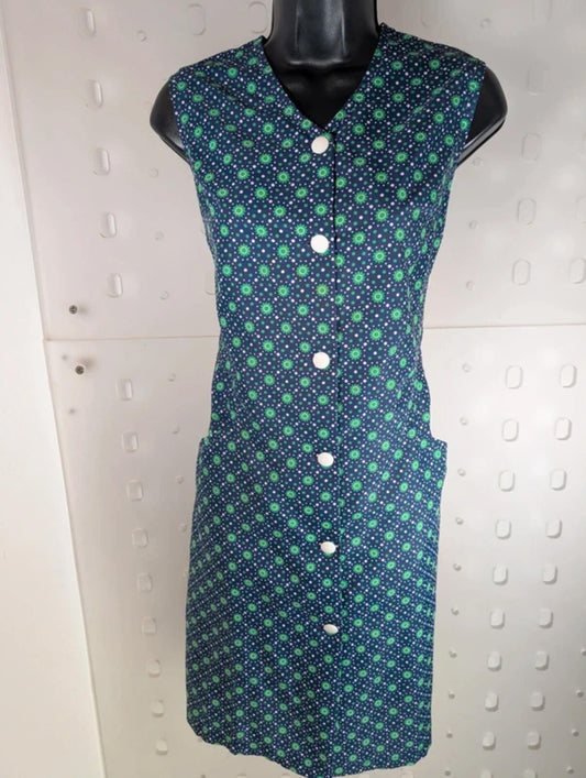 Vintage Safinyl geometric print pinafore dress EU40