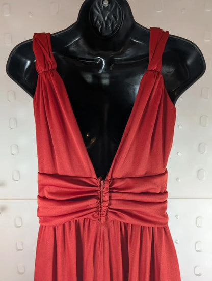 Josh Charles Vintage 70s Maxi Dress Made In England Cummerbund Waist