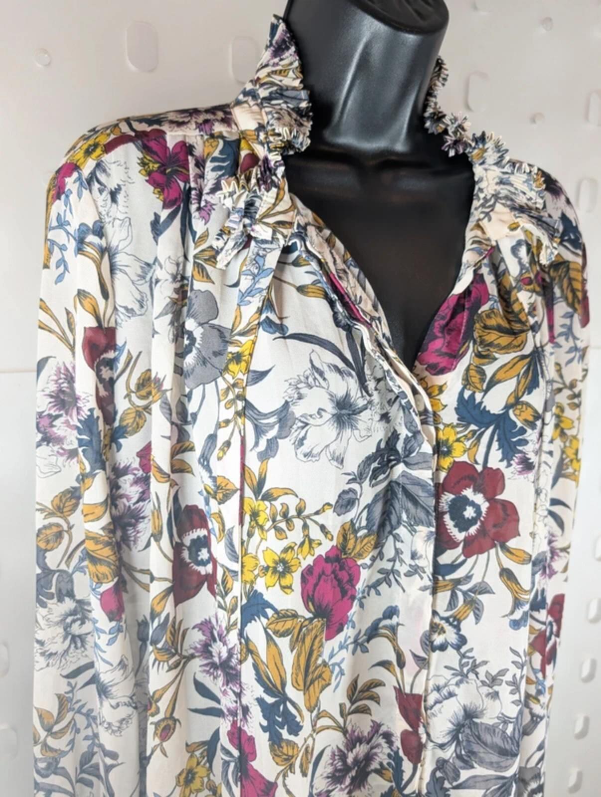 Per Una floral frill blouse UK18.