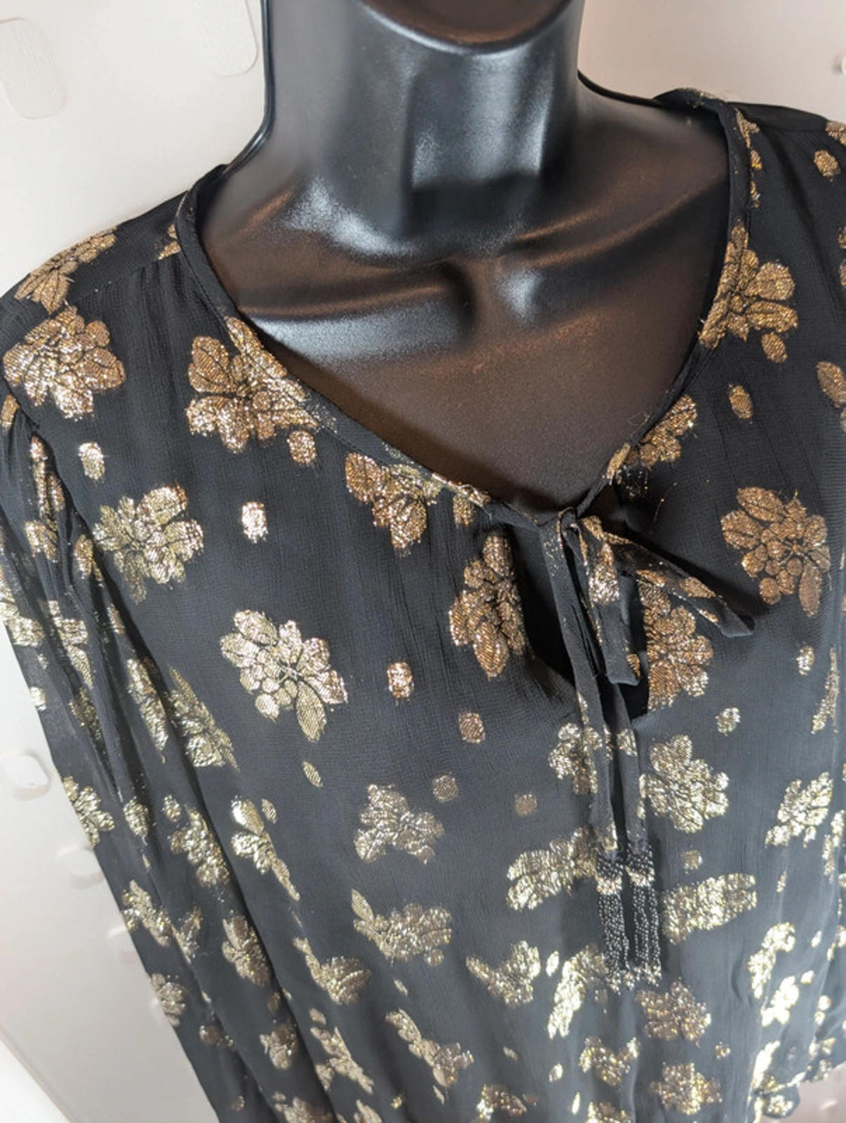 Nooki London metallic floral blouse – size L