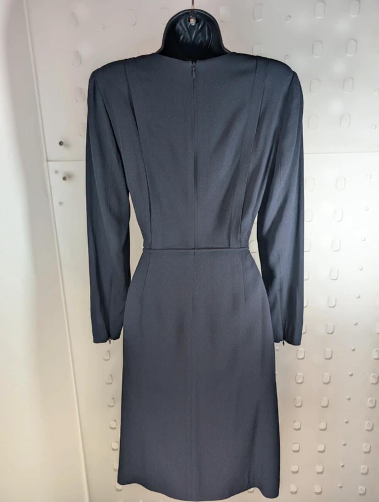 Whistles Navy Pleated Dress UK 8 Tailored Work Occasion Midi