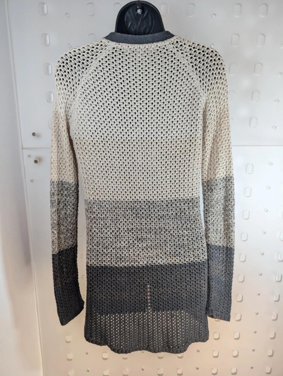 Fat Face Crochet Ombre Cardigan UK10 Cotton Blend Button Through Longline