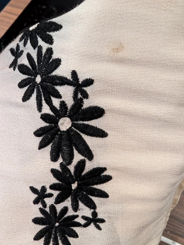 Fabienne Chapot Dune Embroidered Blouse Cream Size 34