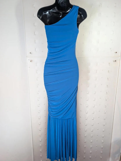 Taali London One Shoulder Ruched Mermaid Occasion Dress UK S/M (Made in UK)