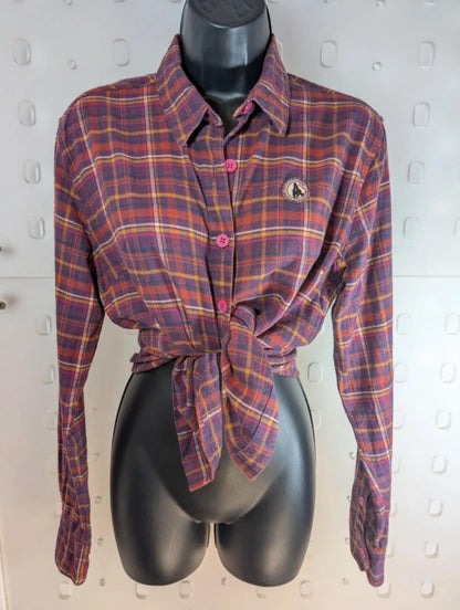 Toggi Alissa Plaid Shirt UK6 Pink Purple Check Cotton Button Up