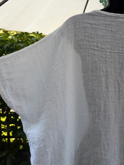 Join Clothes Pure Linen Oversized Top White One Size