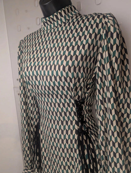 Blue Vanilla geometric print dress UK 10
