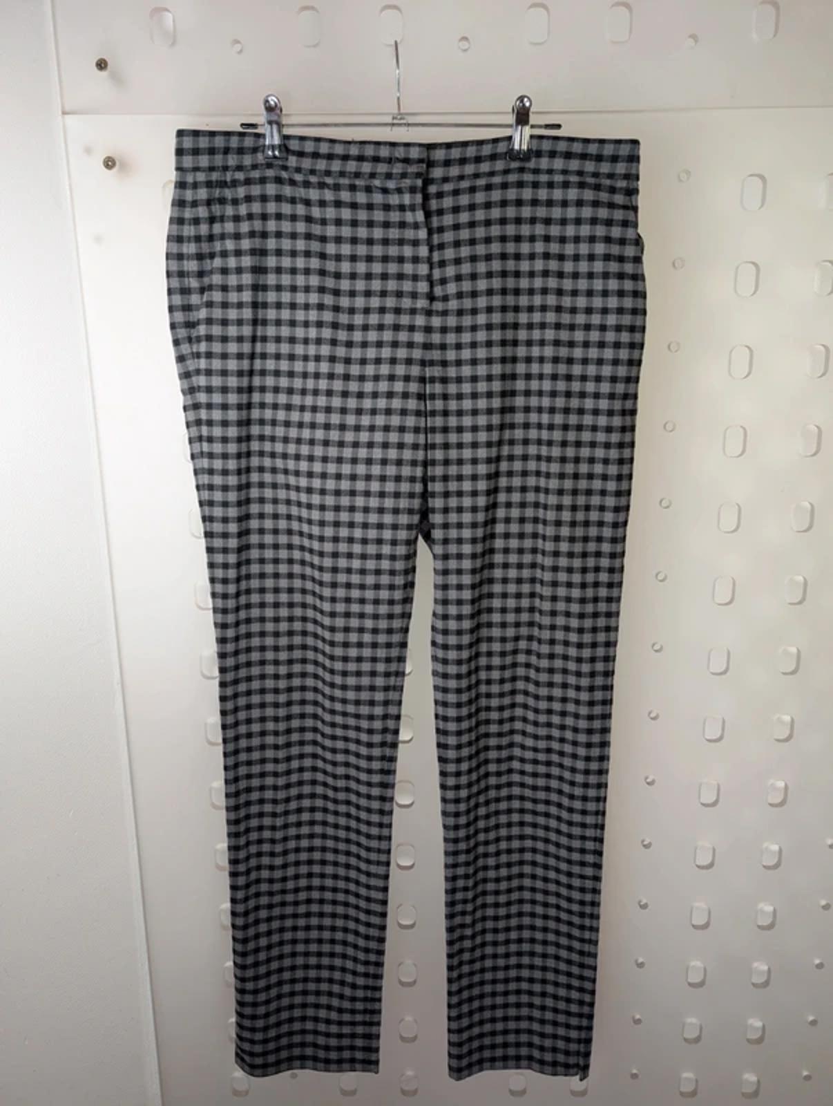 Jigsaw black and grey check wool blend trousers UK 12