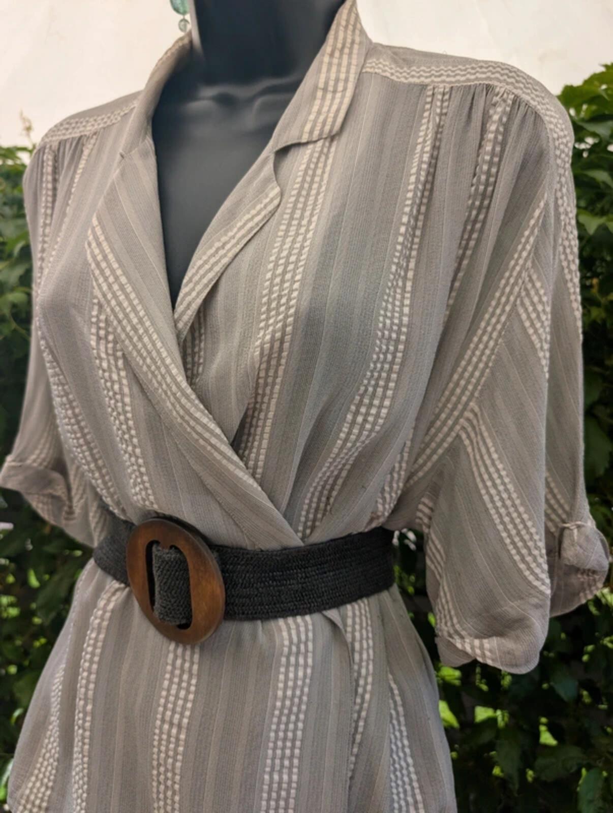 Max Mara Silk Safari Blouse Made In Italy UK14