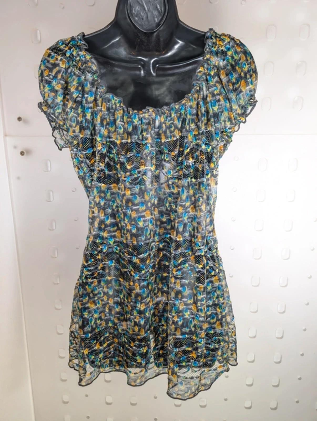 Per Una Sheer Lace Longline Top Micro Mini Dress UK14